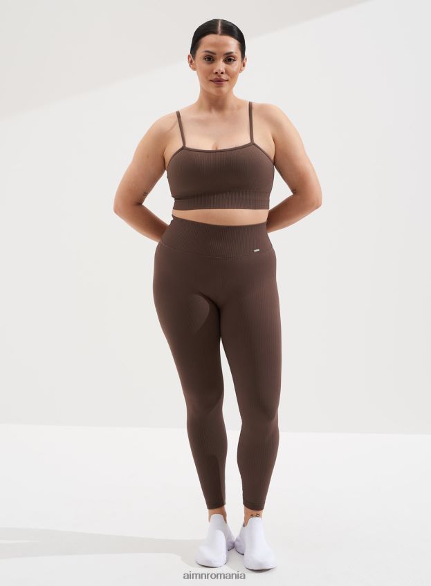 îmbrăcăminte AIM'N sutien cu bretele fără sudură cu coaste macchiato femei F22RH4216