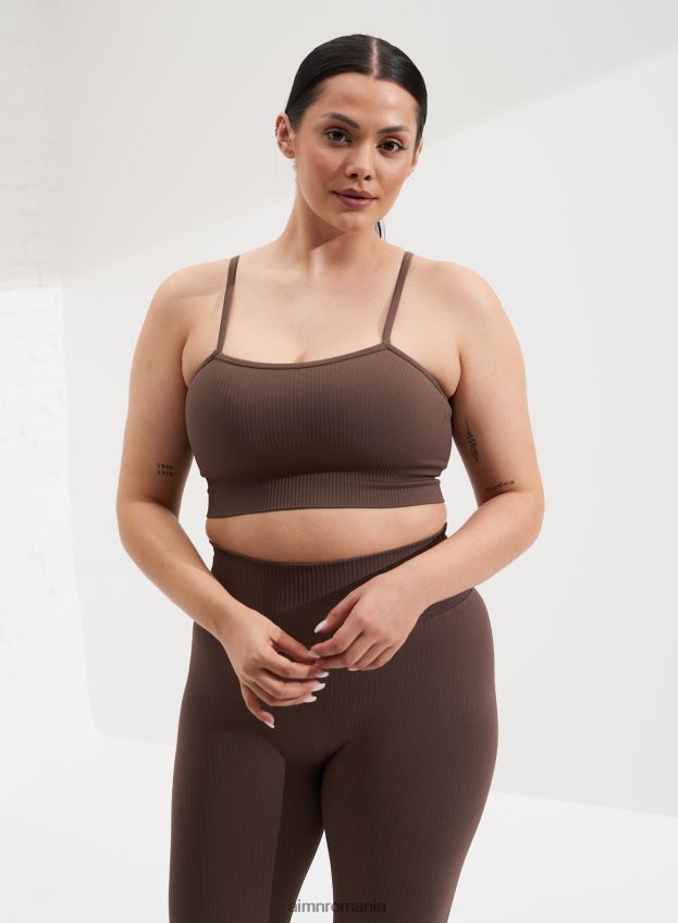 îmbrăcăminte AIM'N sutien cu bretele fără sudură cu coaste macchiato femei F22RH4216