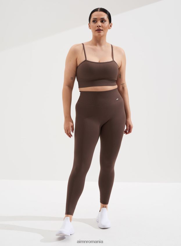 îmbrăcăminte AIM'N sutien cu bretele fără sudură cu coaste macchiato femei F22RH4216
