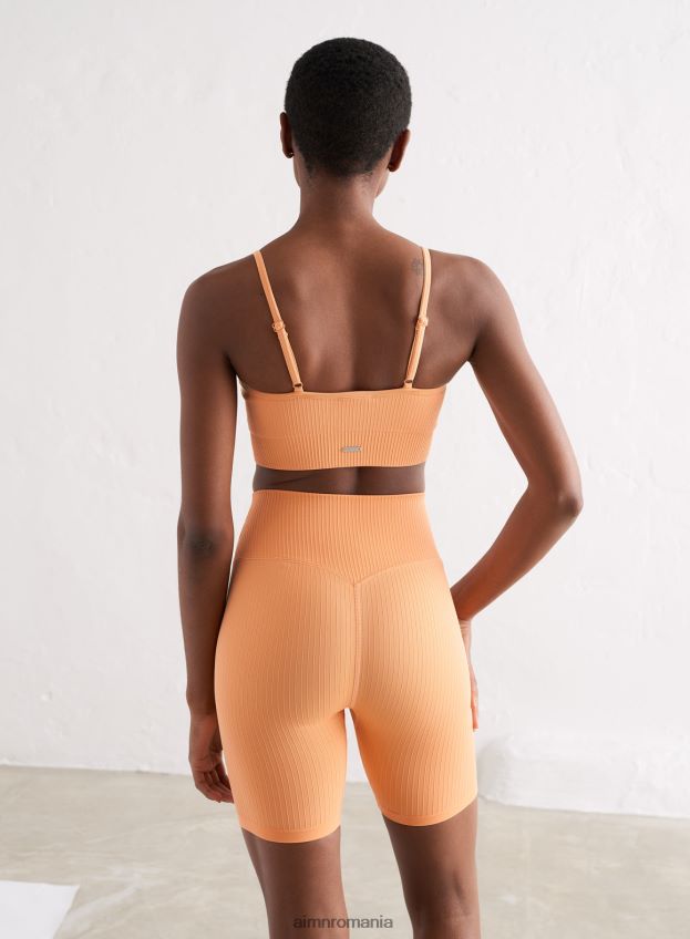 îmbrăcăminte AIM'N sutien cu bretele fără sudură cu coaste papaya femei F22RH4252