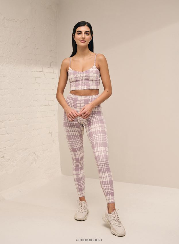 îmbrăcăminte AIM'N sutien cu curea în carouri violet praf femei F22RH4234
