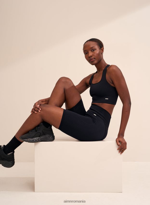 îmbrăcăminte AIM'N sutien de susținere înaltă fără cusături black motion femei F22RH4165