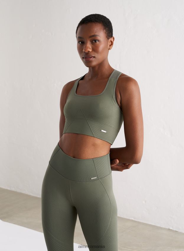 îmbrăcăminte AIM'N sutien de susținere înaltă fără cusături olive motion femei F22RH4173