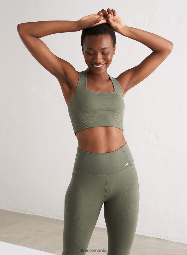 îmbrăcăminte AIM'N sutien de susținere înaltă fără cusături olive motion femei F22RH4173