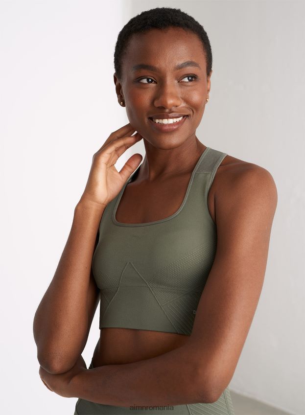 îmbrăcăminte AIM'N sutien de susținere înaltă fără cusături olive motion femei F22RH4173