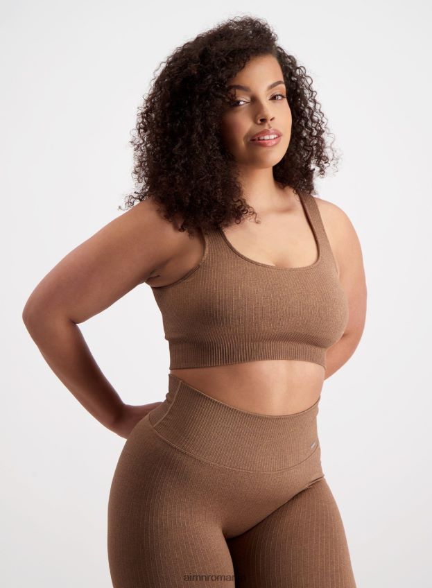 îmbrăcăminte AIM'N sutien fără cusături cu nervuri din bronz femei F22RH4224