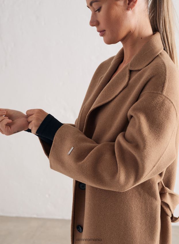 îmbrăcăminte AIM'N palton clasic camel femei F22RH4735