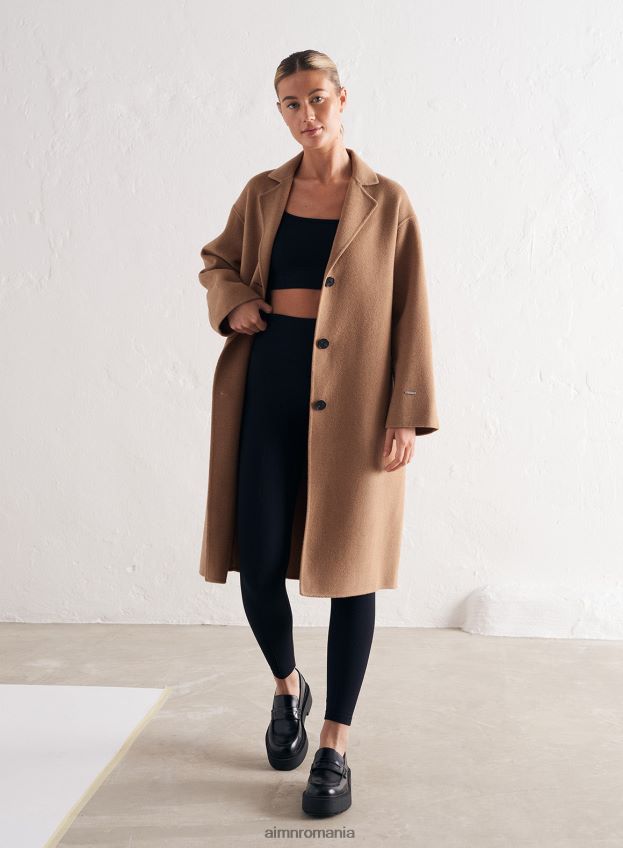 îmbrăcăminte AIM'N palton clasic camel femei F22RH4735