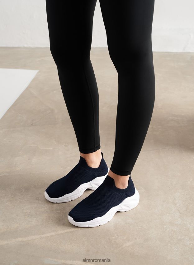 pantofi AIM'N adidași înalți bleumarin femei F22RH4759